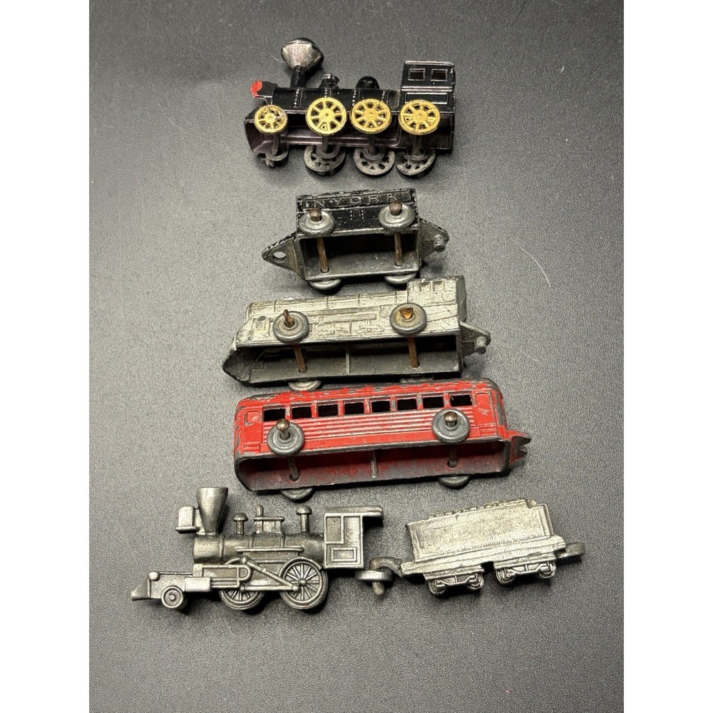 Barclay Train/Locomotive/Toy Miniature Unbranded/Metal Train/Pewter/NYCRR 6 Pcs - Picture 11 of 16